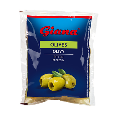 Green pitted olives 195g